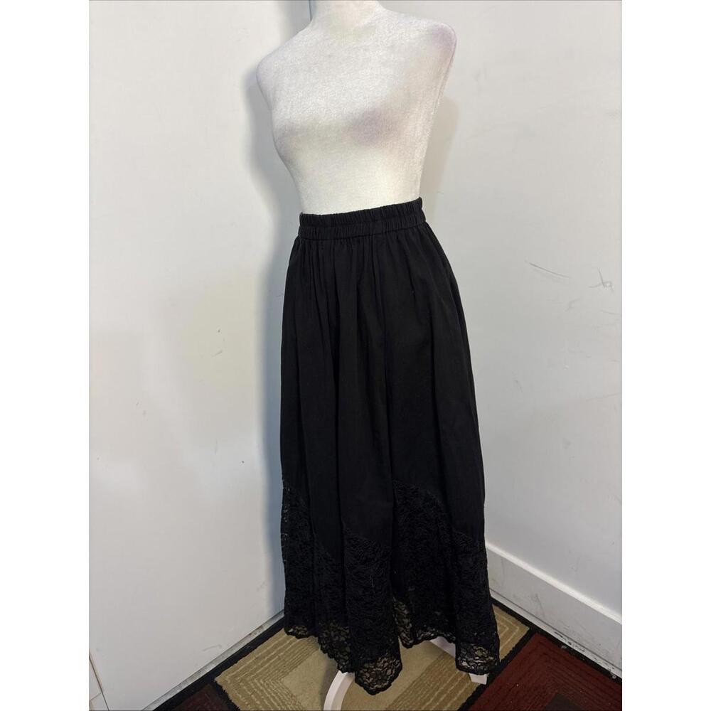 Banjo Whimsical Black Lace Maxi Skirt Small Goth Cottage Boho Vintage‎ Y2K USA